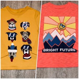 GAP 3T long sleeve graphic tee duo!